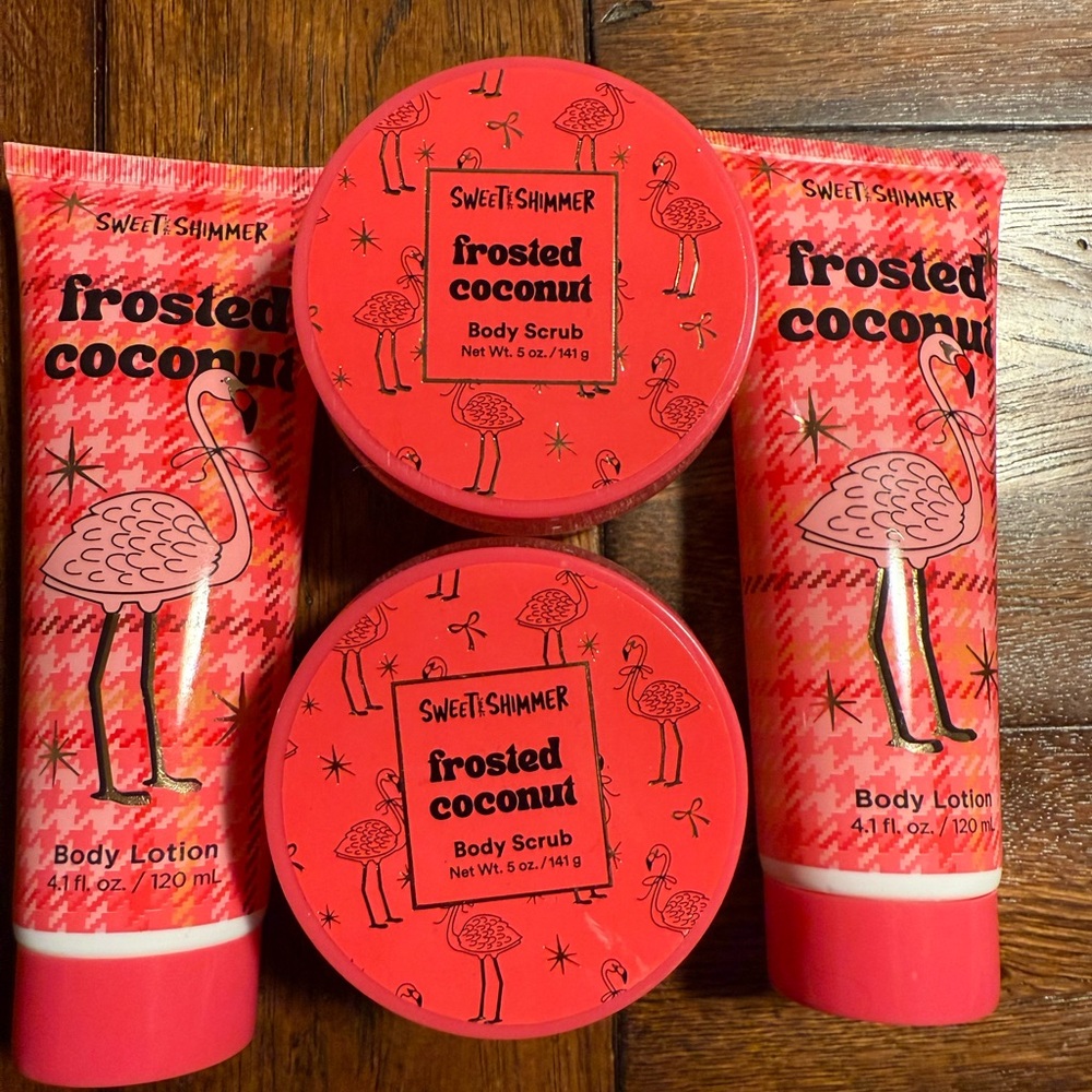 Sweet & Shimmer Frosted Coconut body lotion & scrub - brand new